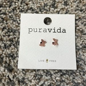 Pura Vida Rose Gold Butterfly Earrings